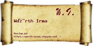 Würth Irma névjegykártya